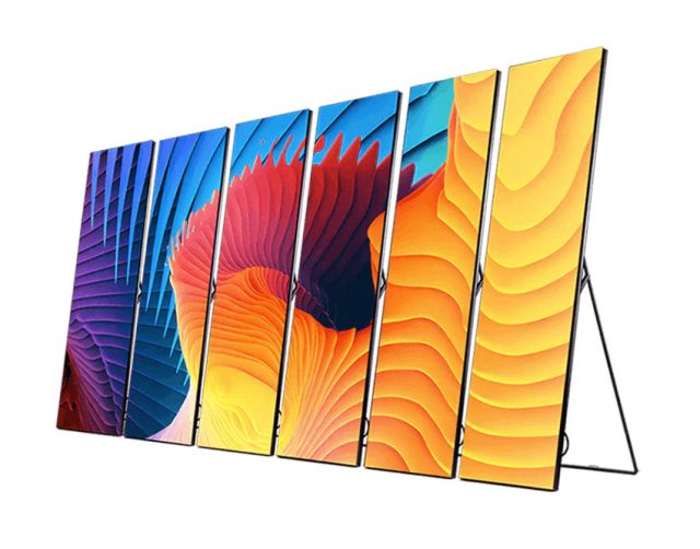 Multiple connected LED banners, ideal for conferences and corporate events.