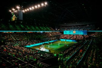Extensive video and projection solutions were used in the tennis tournament